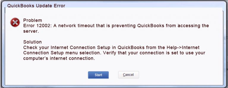 QuickBooks error code 12002
